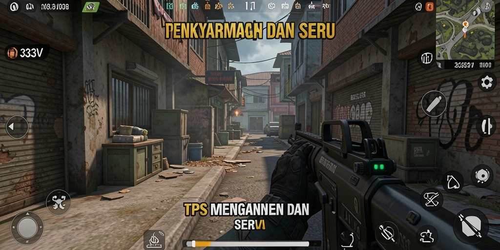 Tangkapan layar dari gameplay penuh aksi di 333V.