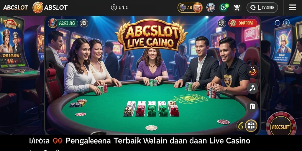 Tampilan utama <strong>ABCSLOT</strong> menampilkan dealer yang ramah dan permainan yang interaktif.