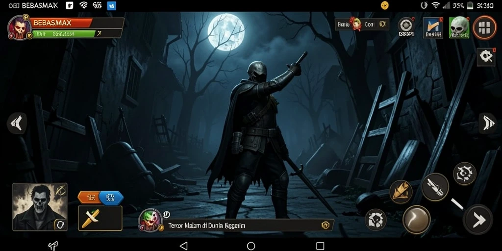 Gameplay menegangkan di kegelapan dengan monster menyeramkan.