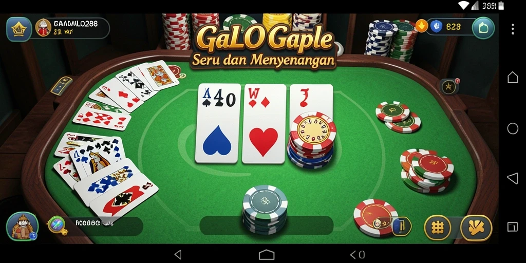 Tampilan gameplay seru dari CALO288 yang menggugah semangat bermain Gaple.