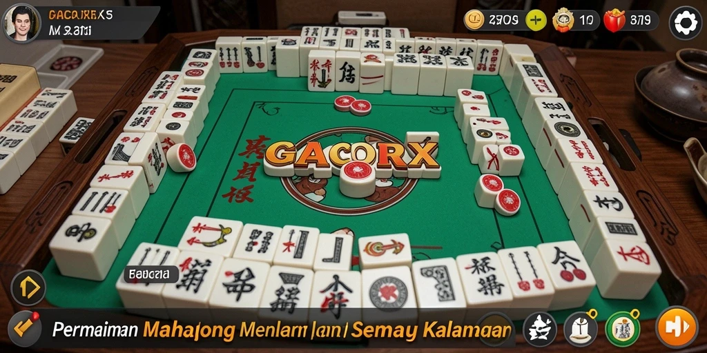 Screenshot GACORX menampilkan momen seru permainan Mahjong.