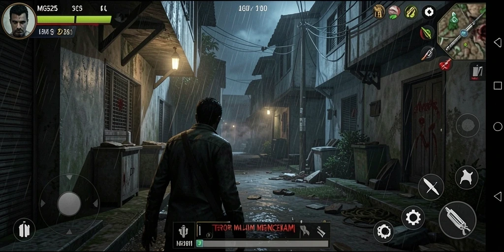 Screenshot utama MG525 menampilkan suasana mencekam saat gameplay Horror.