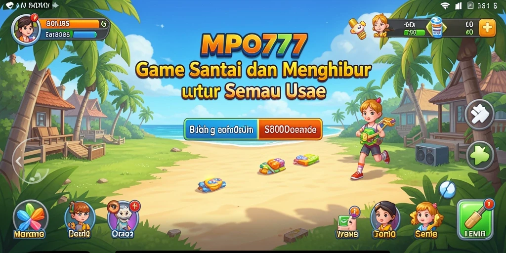 Tampilan gameplay MPO777 yang penuh warna dan seru.
