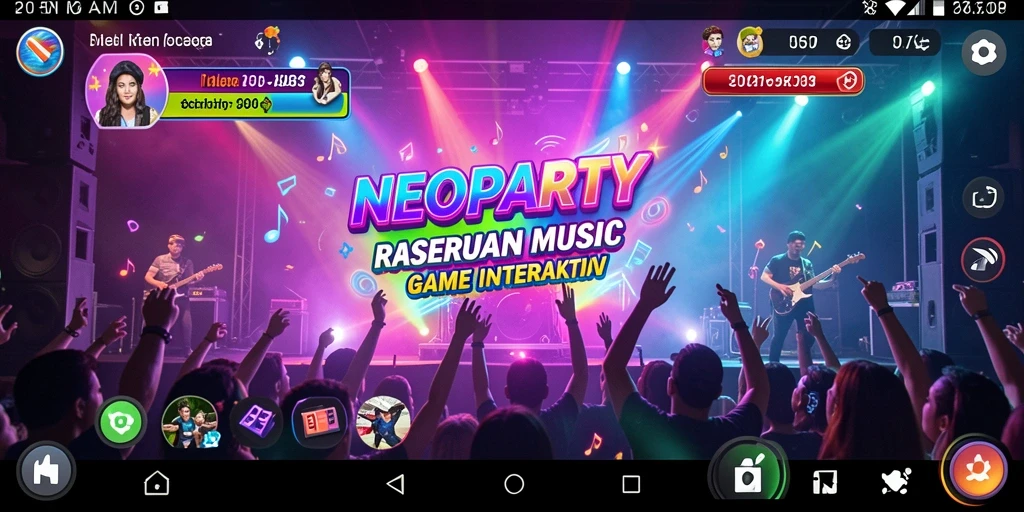 Tampilan gameplay seru NEOPARTY saat bermain musik.