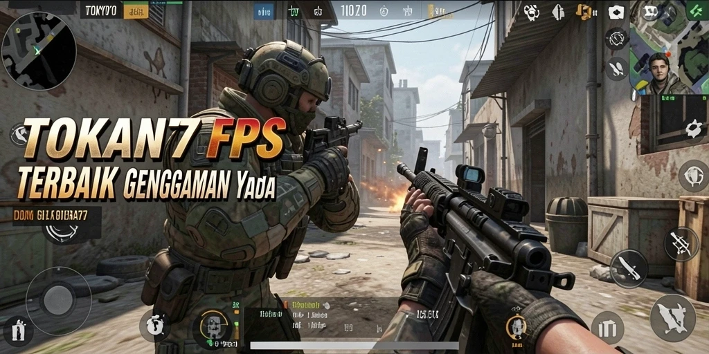 Screenshot gameplay TOKYO77 menampilkan aksi tembak-menembak intens.